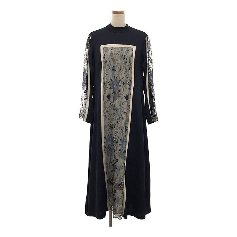 稀少】ミューラル 20AW framed flower dress/パープル