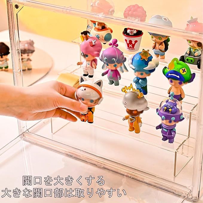 k*a様 早い者勝ち！　追加一点限りカラー　ガラス製フィギュア・陳列・ディスプレ ガラスコレクションケース フィギュアケース 4段 クリア 4面