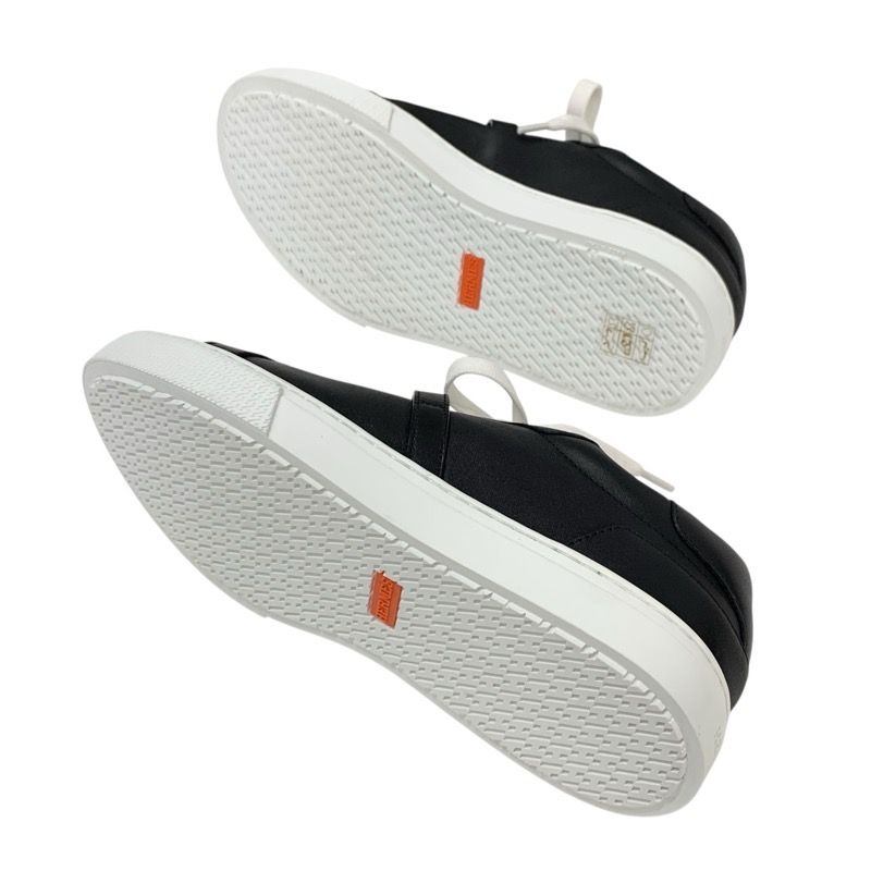 エルメス HERMES デイ スニーカー 靴 シューズ レザー ブラック 黒  