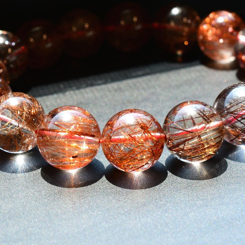 【愛情と情熱】レッドルチルクォーツ ブレスレット 大玉　約13〜14㎜ 天然石 愛情と情熱】レッドルチルクォーツ ブレスレット 大玉 約13〜14㎜ 天然石