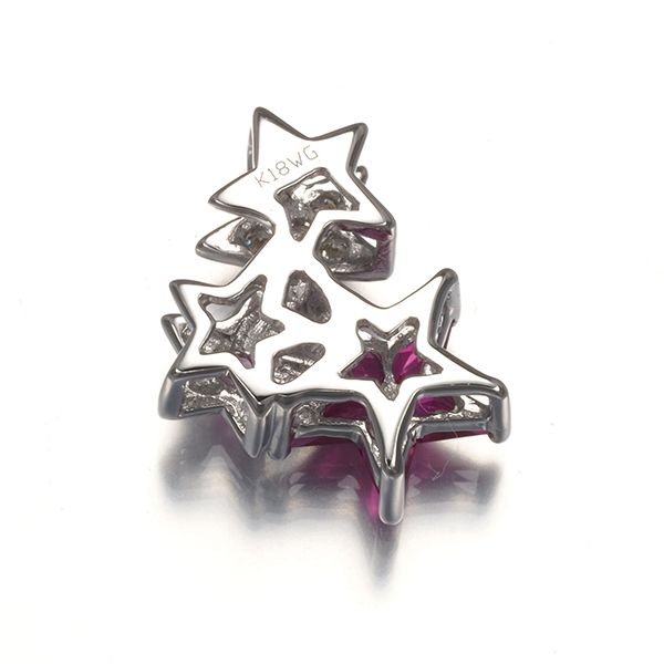 ルビー ピンクサファイア ダイヤ ダイヤモンド スター ペンダント  