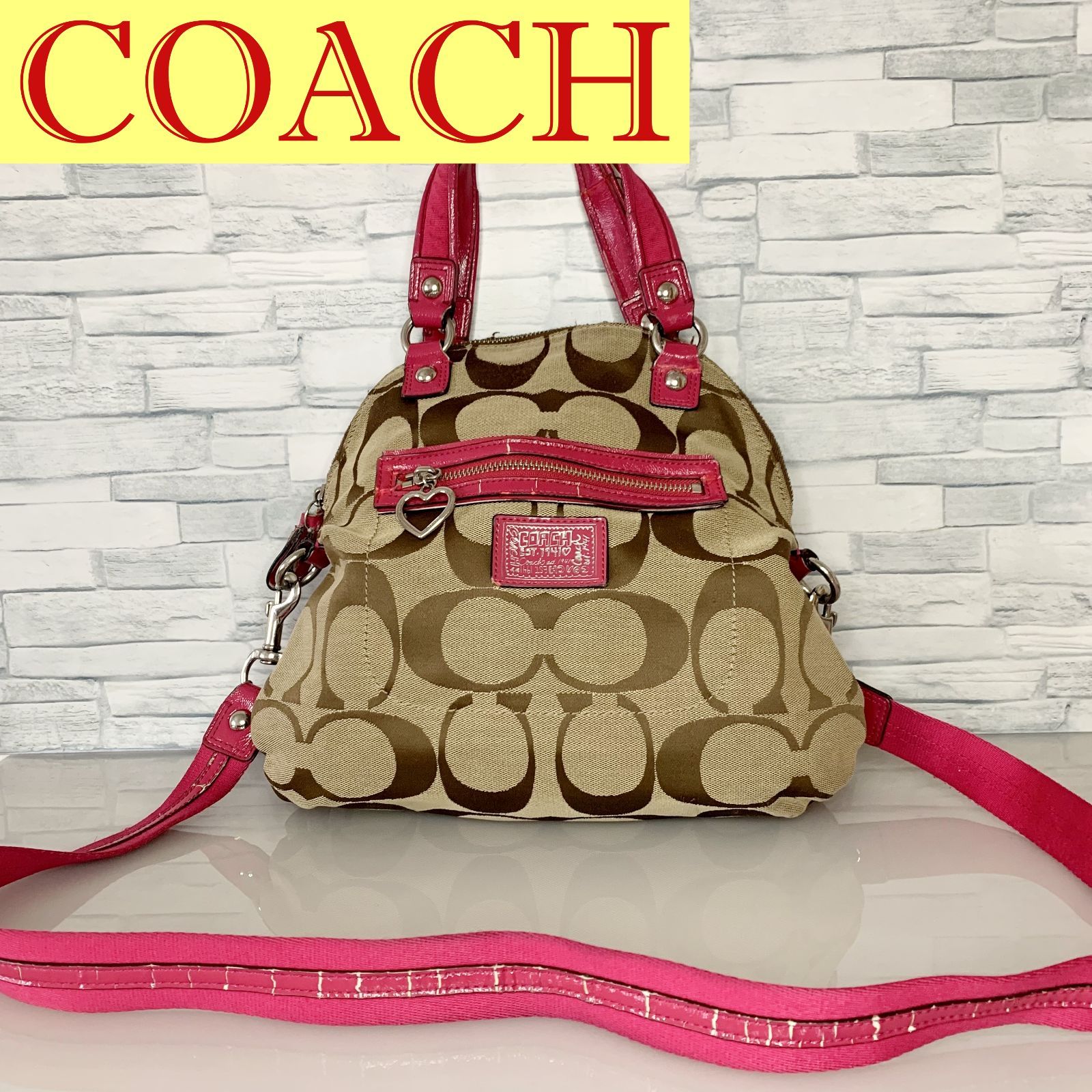 COACH コーチ 2way ハンドバッグ ショルダーバッグ ピンク 