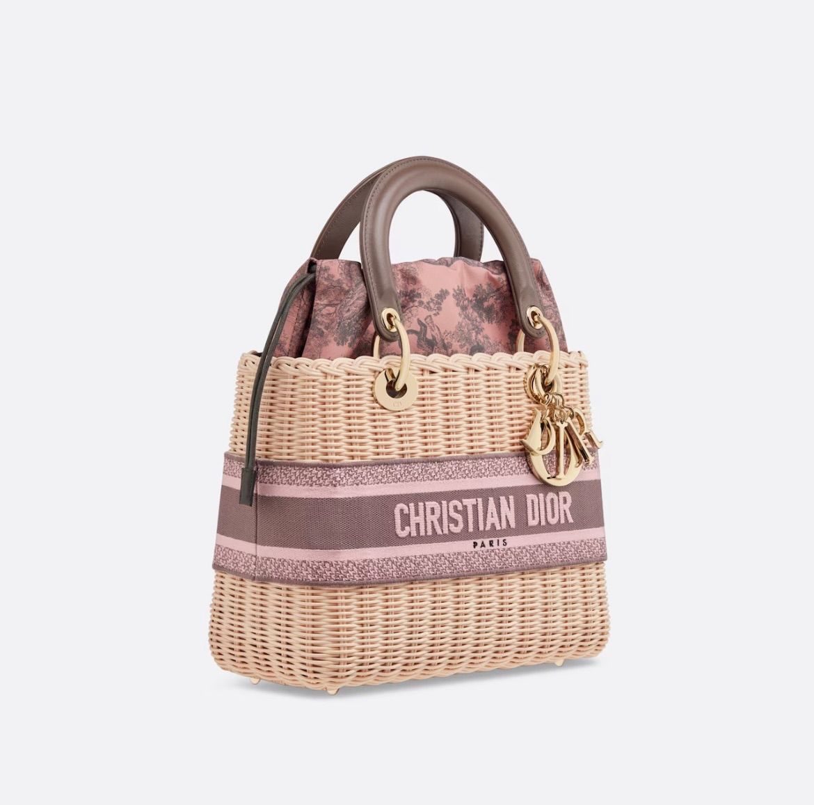 新作 新品 Christian Dior LADY DIOR バッグ ミディアム レディディオール かごバッグ ピンク