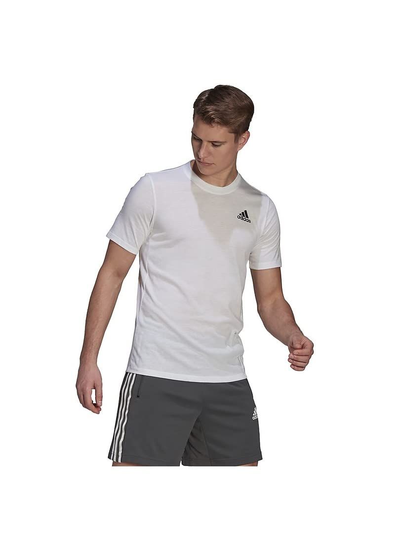 [アディダス] 半袖 Tシャツ エアロレディ デザインド トゥ ムーブ メンズ ホワイト/ブラック(GR0517) L [ホワイト/ブラック(GR0517)] [L]