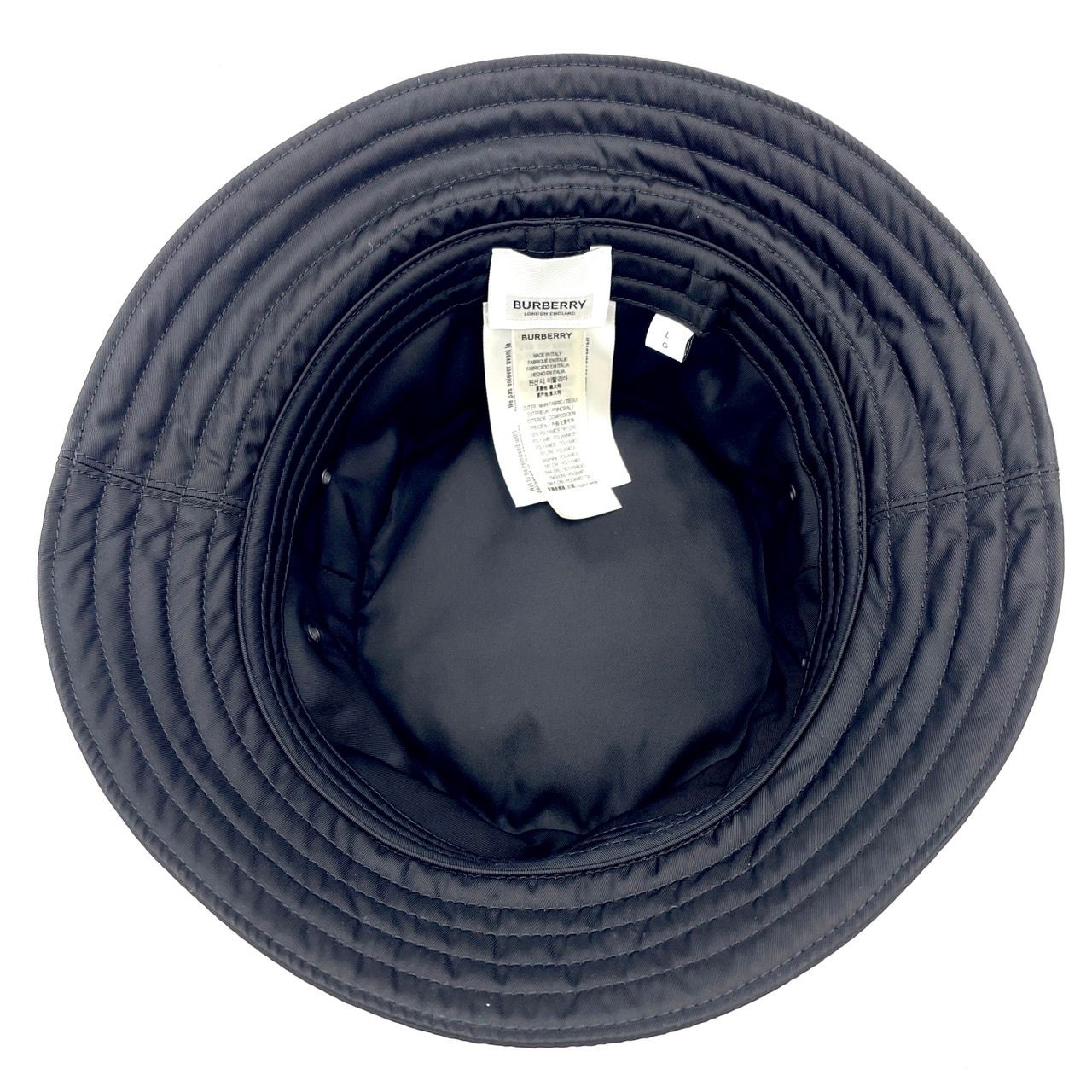 BURBERRY ブラック バケットハット L BURBERRY バーバリー 帽子 メンズ バケットハット ブラック