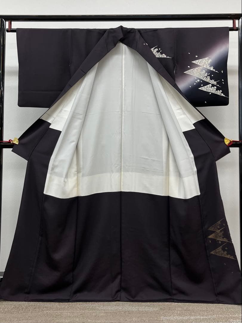 繍栄 手刺繍 訪問着 付け下げ 金糸 グラデーション 花文様 正絹 - メルカリ