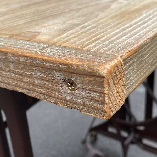 ビンテージ ダイニングテーブル ビクターミシン台 古材 ワークデスク