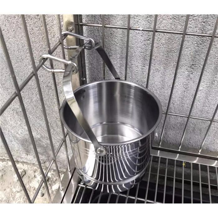 ペット用飲用噴水、犬 水飲み 、犬 水飲み皿 外、ペット 水飲み器、ペット 水飲み、ステンレス鋼の飲用バケツをぶら下げ犬のケ J4EW914