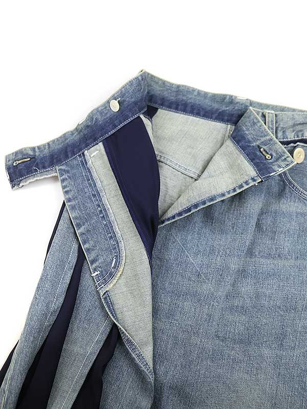 sacai サカイ 21SS 切替 デニムラップスカート インディゴ 0 21-05475