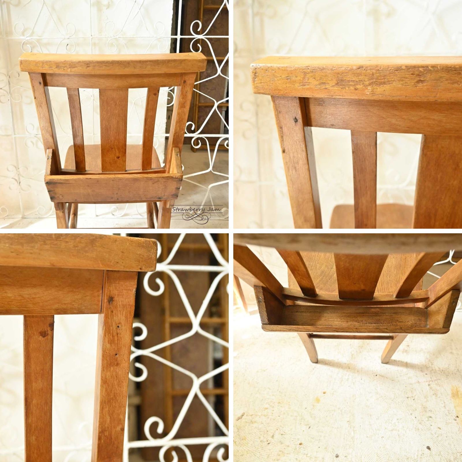 L3705-19-1 英国アンティーク チャーチチェア 北欧インテリア