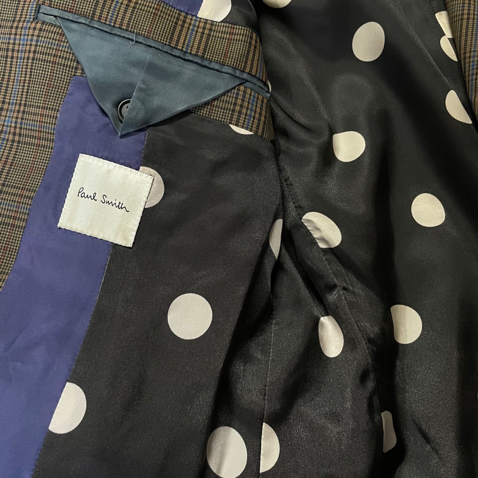 美品【ポールスミス】Lサイズ　セットアップ　チェック　ブラウン　2B 美品【ポールスミス】Lサイズ セットアップ チェック ブラウン 2B