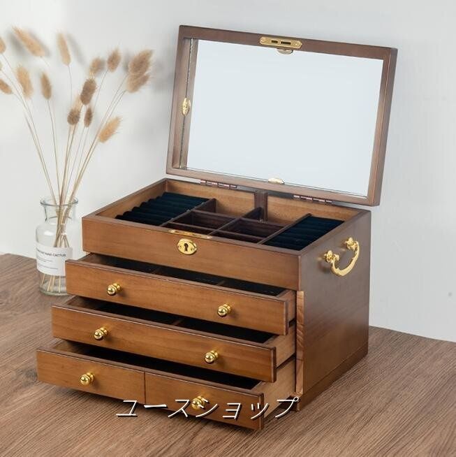高品質 り アクセサリー箱 収納ボックス 木製ジュエリーボックス アクセサリーケース 宝石箱 小物収納 宝箱 手作り 精密細工