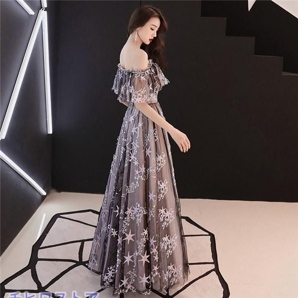 パーティードレス ロング丈 結婚式 お呼ばれ ワンピース 二次会 袖あり 透け感レース 魅力 大きいサイズ 同窓会 フォーマル 20代 30代