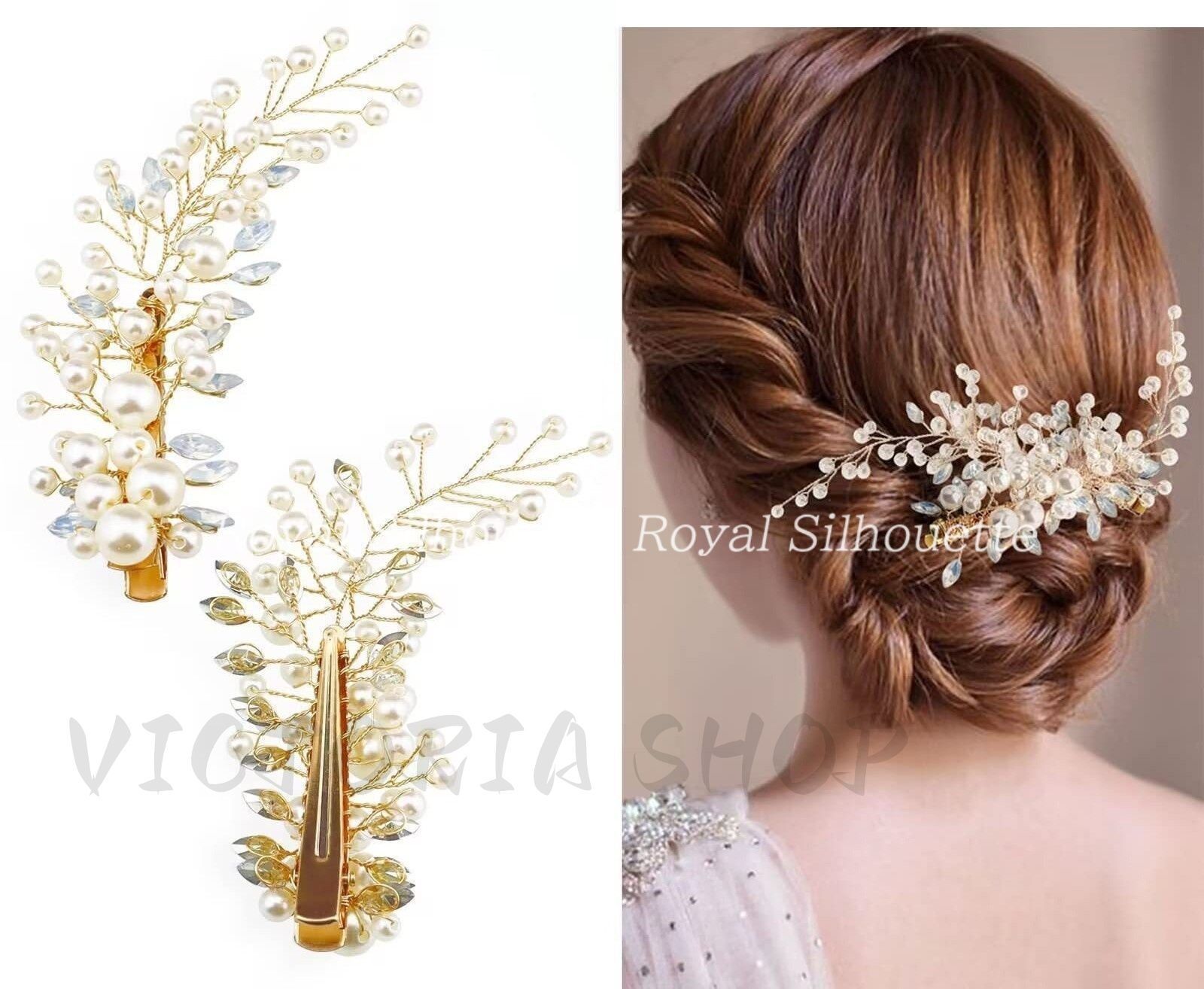ヘアピン ゴールド 金 シルバー 銀 2個セット ヘアアクセサリー