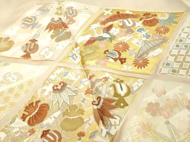 平和屋着物○創業460年・千總 色留袖 駒刺繍 菱取り飛鶴宝尽くし