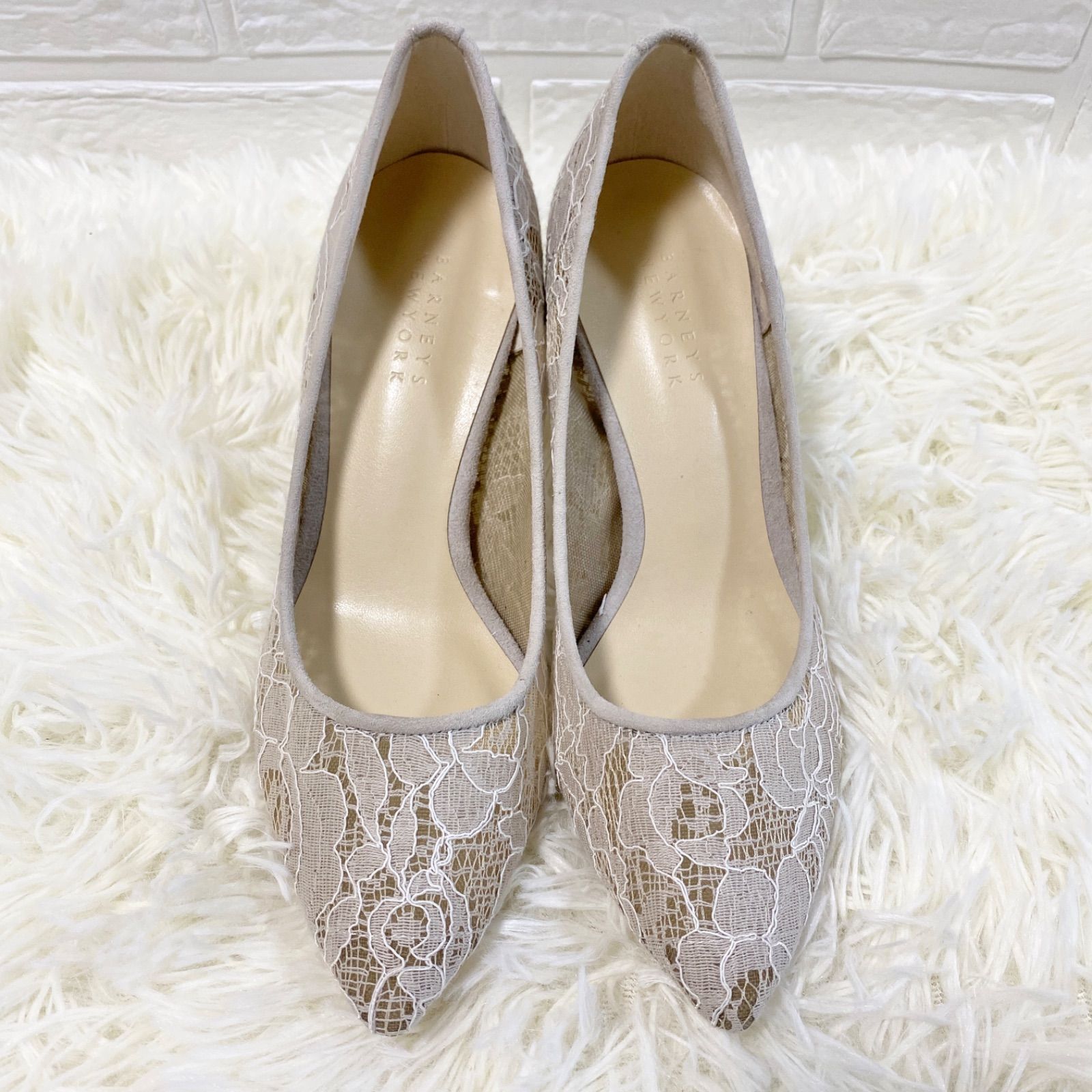 BARNEY’S NEW YORK レースフラットパンプス　37.5 美品 BARNEY'S NEW YORK レースフラットパンプス 37.5 美品 レース