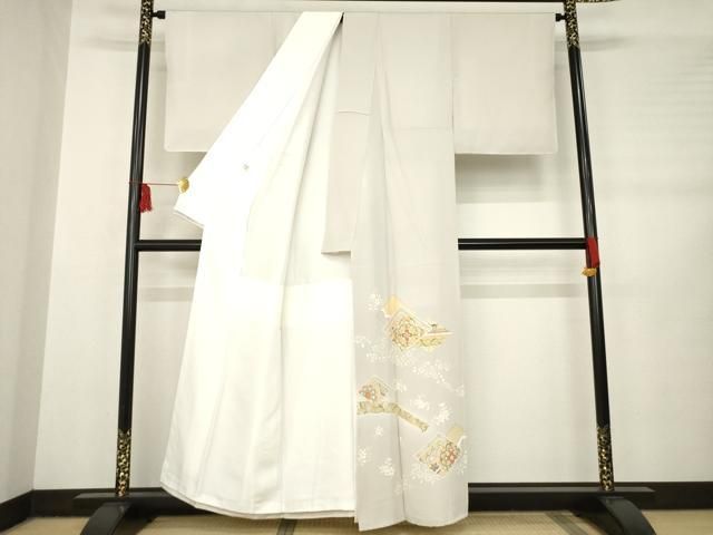 平和屋着物●豪華色留袖 駒刺繍 花菱文 金彩 正絹 ♥ AABB7289ck