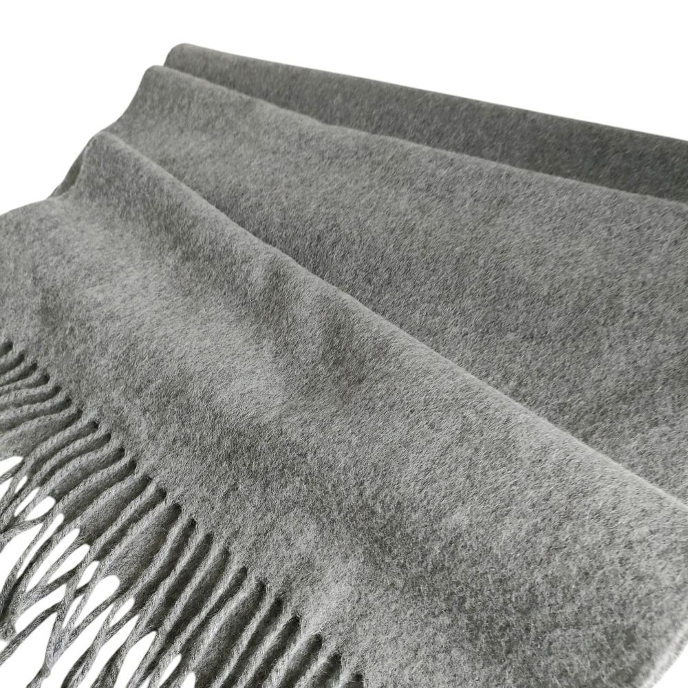 美品 Johnstons of Elgin ジョンストンズオブエルガン カシミヤ100% フリンジ ロングマフラー グレー メンズ レディース 古着 中古 USED 新品同様 Johnstons of Elgin ジョンストンズオブエルガン カシミヤ100