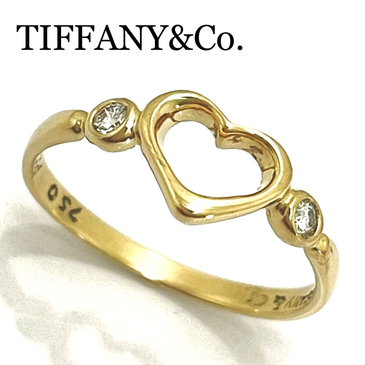 TIFFANY&Co. ティファニー オープンハート ダイヤモンド リング #10 750 (K18YG) レディース TIFFANY&Co.  【ジュエリー】