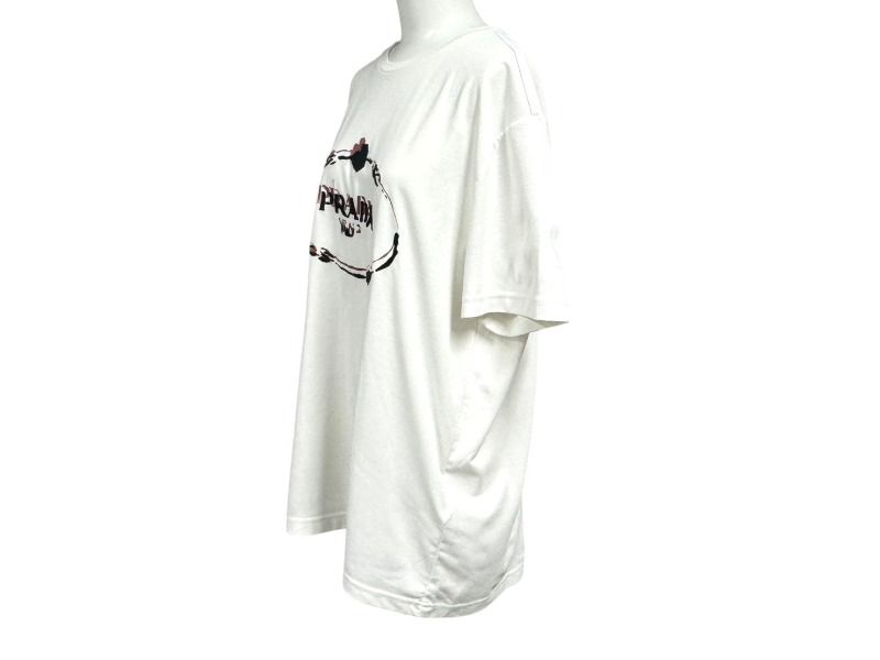 アウトレット直営店買付【PRADA】ロゴプリント Tシャツ UJN555 アウトレット直営店買付【PRADA】ロゴプリント Tシャツ UJN555