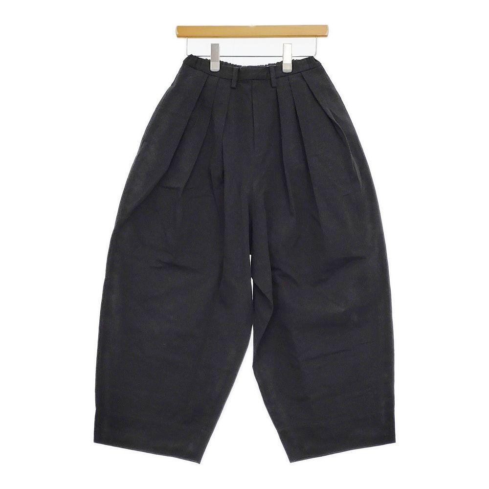 TENNE HANDCRAFTED MODERN 3タックワイドイージーパンツ サイズS バルーン ブラック レディース テンハンドクラフテッドモダン 5-0513M♪