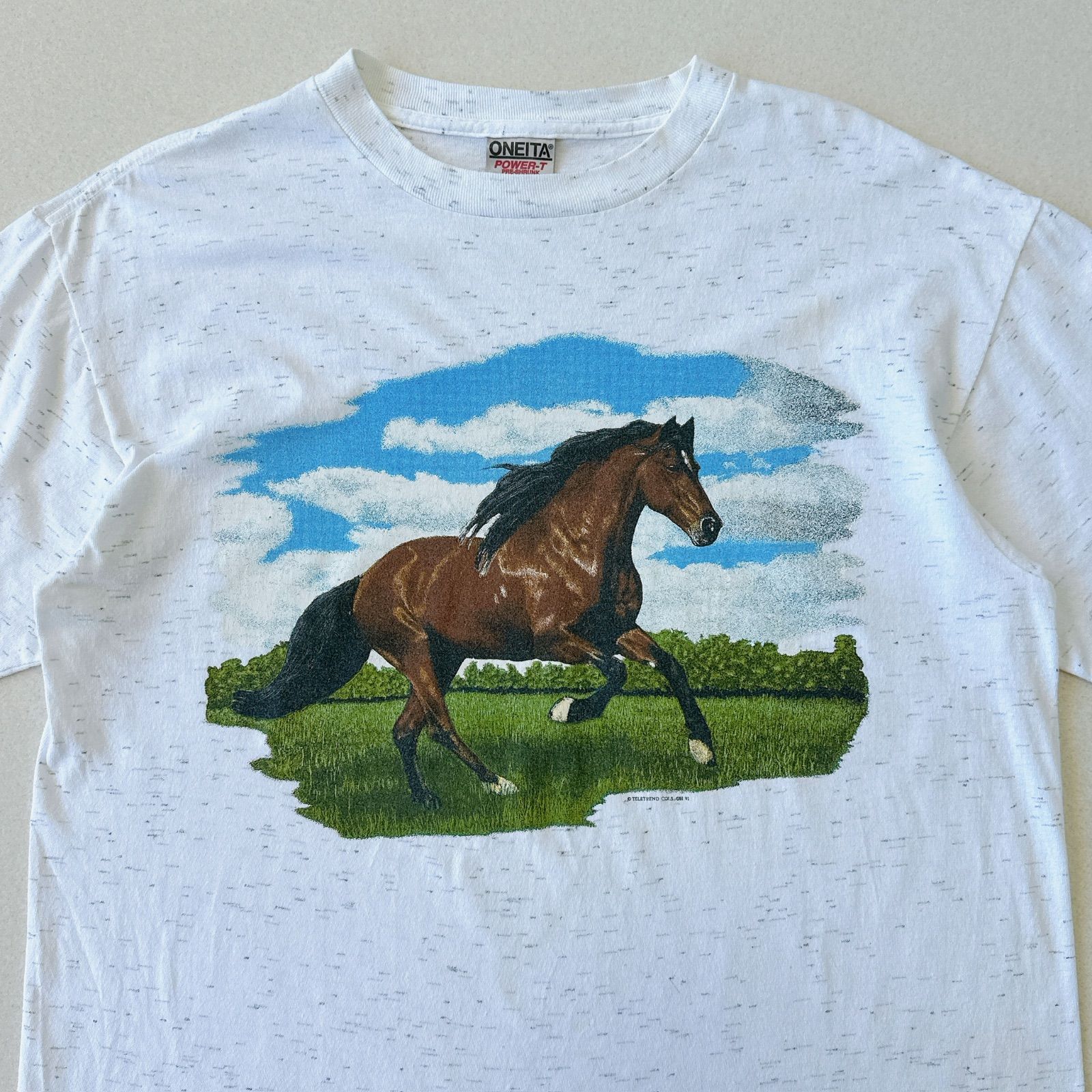 90s USA製 オニータ アニマル プリント Tシャツ 馬 ONEITA animal 