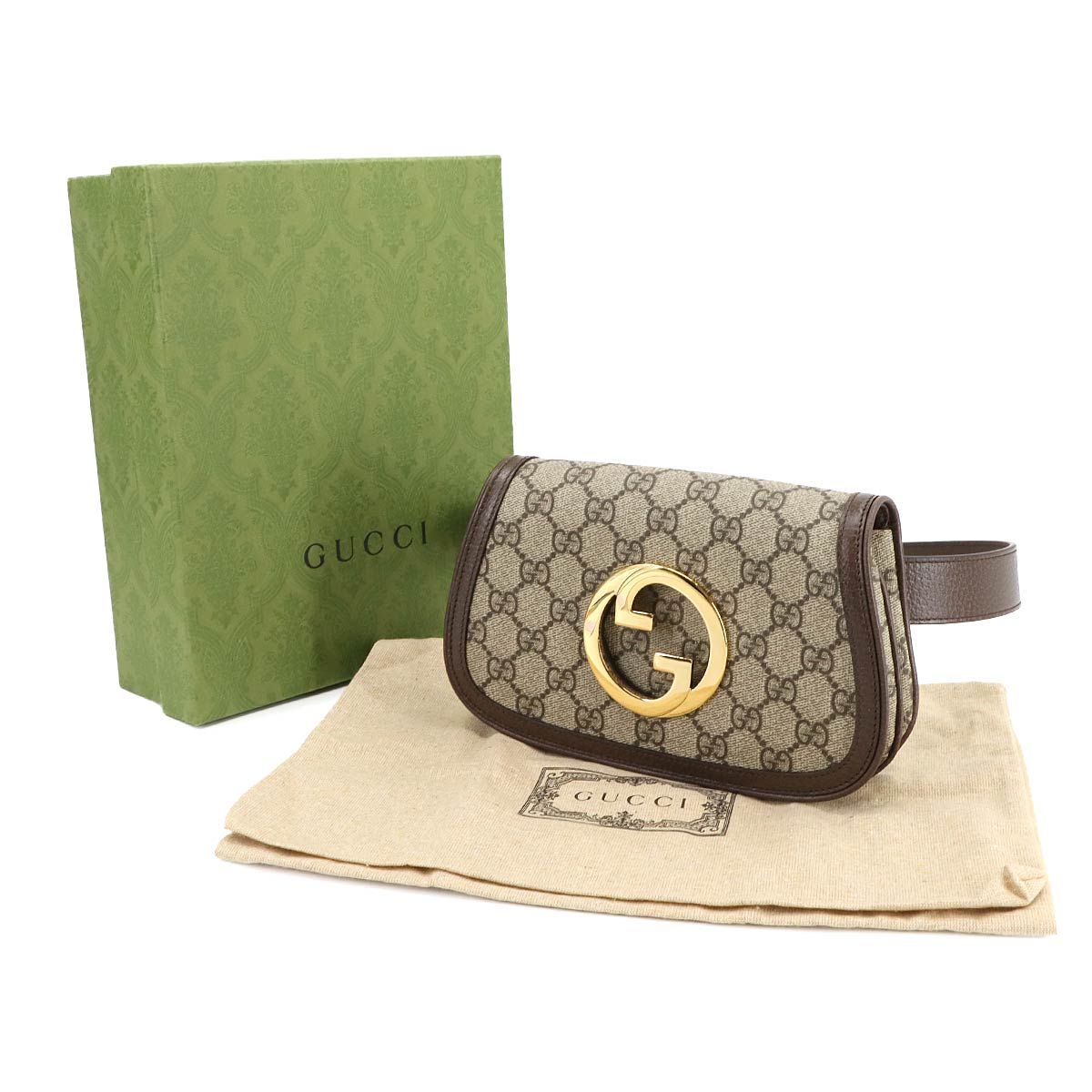 グッチ GUCCI ブロンディ GGスプリーム ベルト バッグ ウエスト ポーチ レザー ベージュ ブラウン 703807 90298018