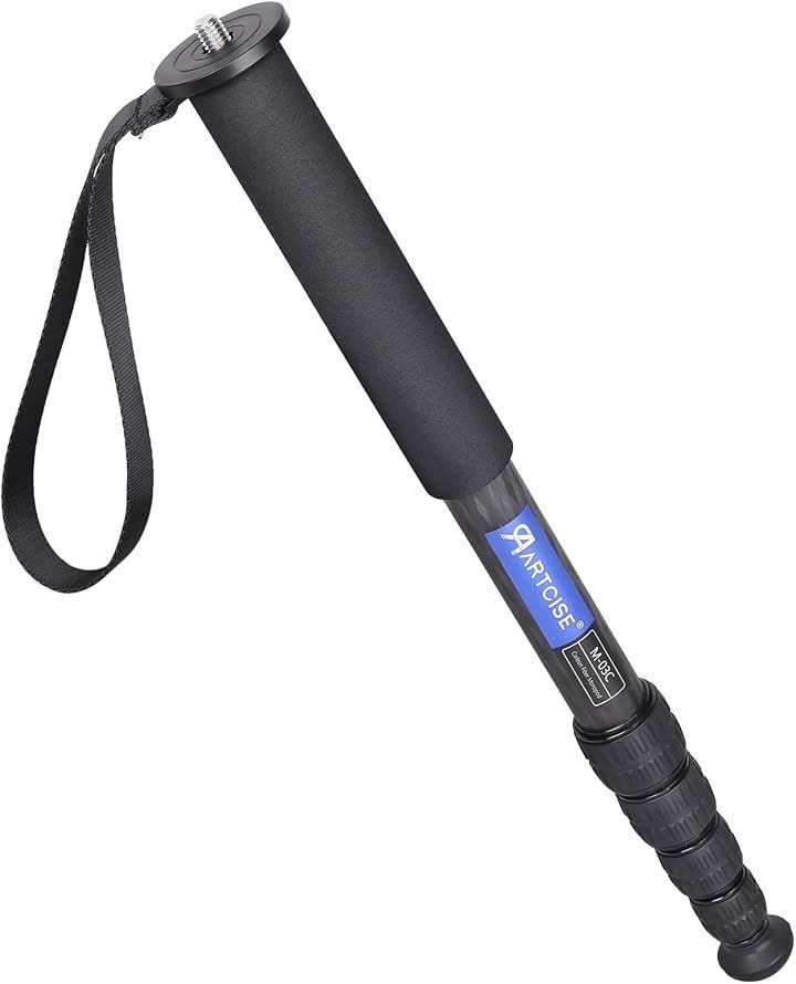 ARTCISE 互換品 カーボン カメラ 一脚 28.5mmカーボンファイバー管経 5段伸縮 コンパクト軽量 旅行 トラベル モノポッド ナット式 DSLR|ビデオ|カムコーダー適用 最大耐荷重10キロ