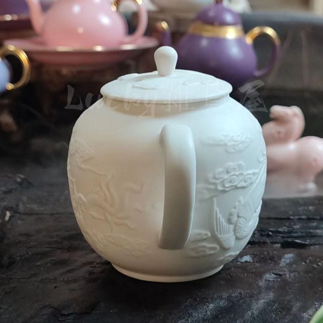 浮き彫り龍鳳 徳利 急須 茶道具 煎茶道具 工芸品 美術品 置物