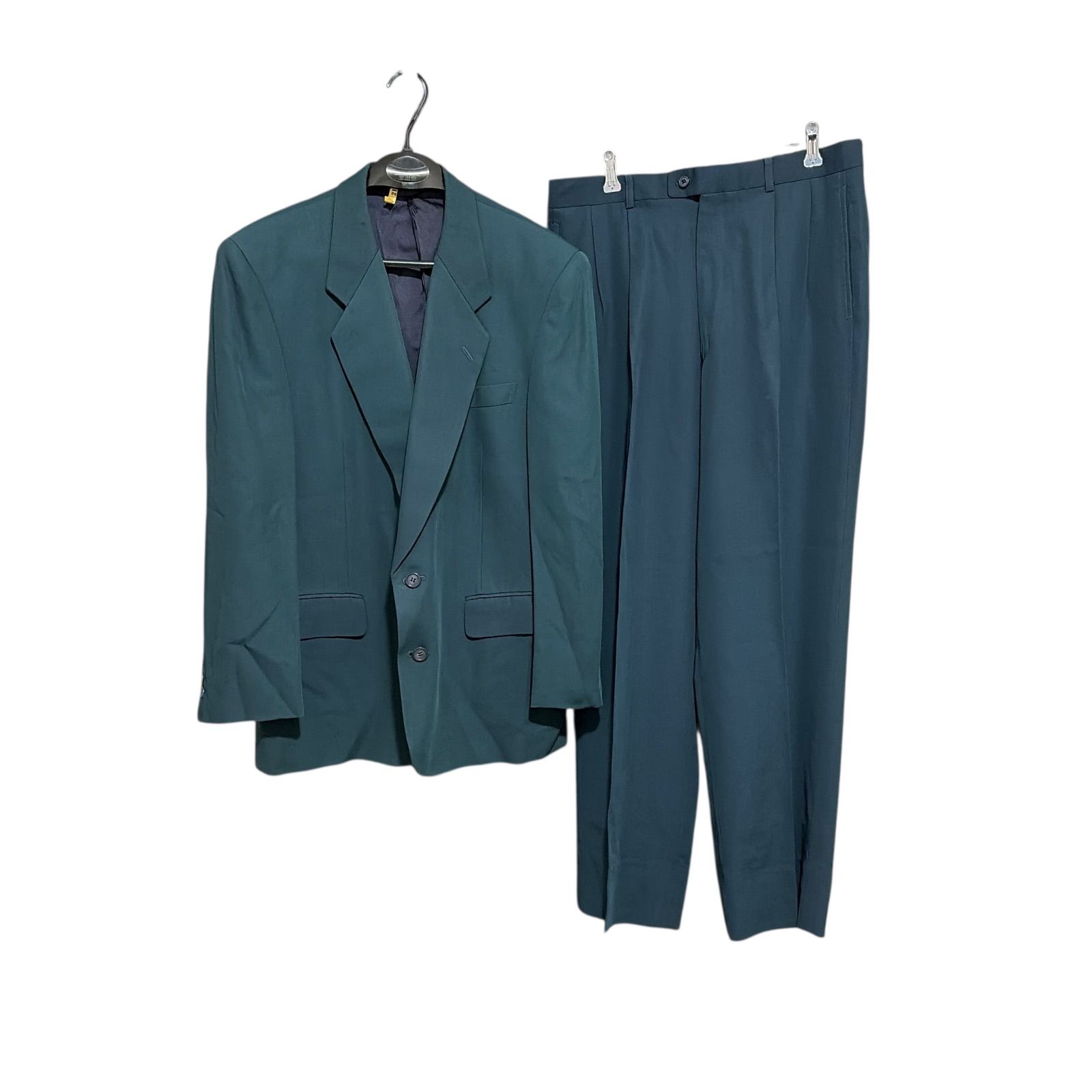 Z1580 LANVIN ランバン スーツ M46-34 エメラルドグリーン 緑 ビジネス