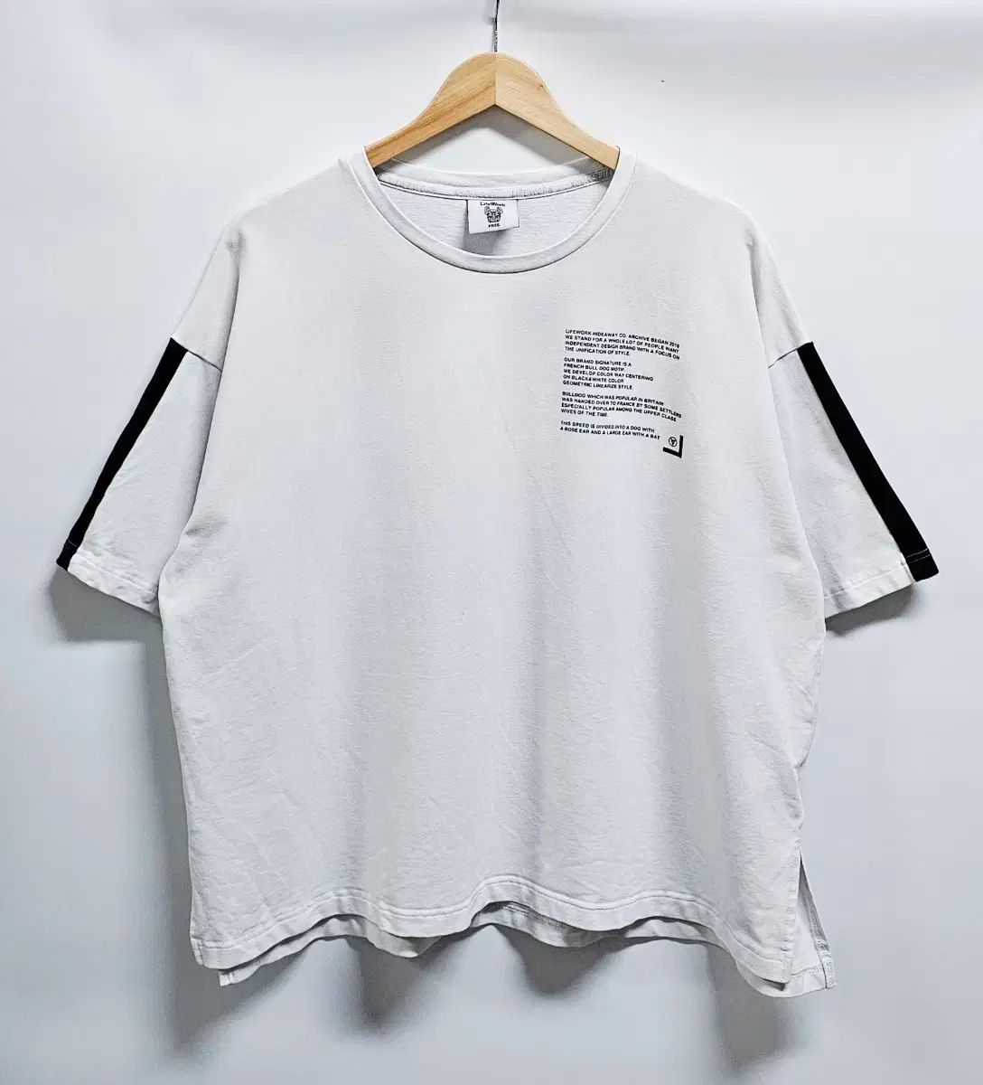 【韓国 Life Work】ウェーブロゴナイロンスパン半袖Tシャツ 2023S/S限定商品/ゴールドシルバードッグ 半袖 Tシャツ/韓国人気