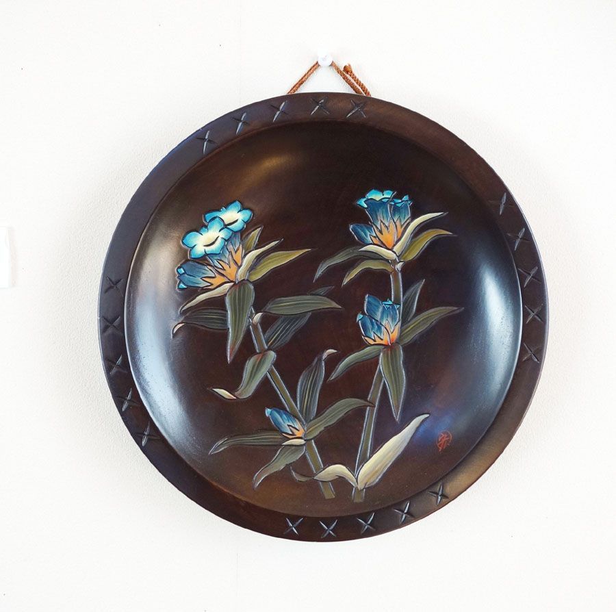 リンドウ　木彫り　アライ工芸　農民美術 リンドウ 木彫り アライ工芸 農民美術