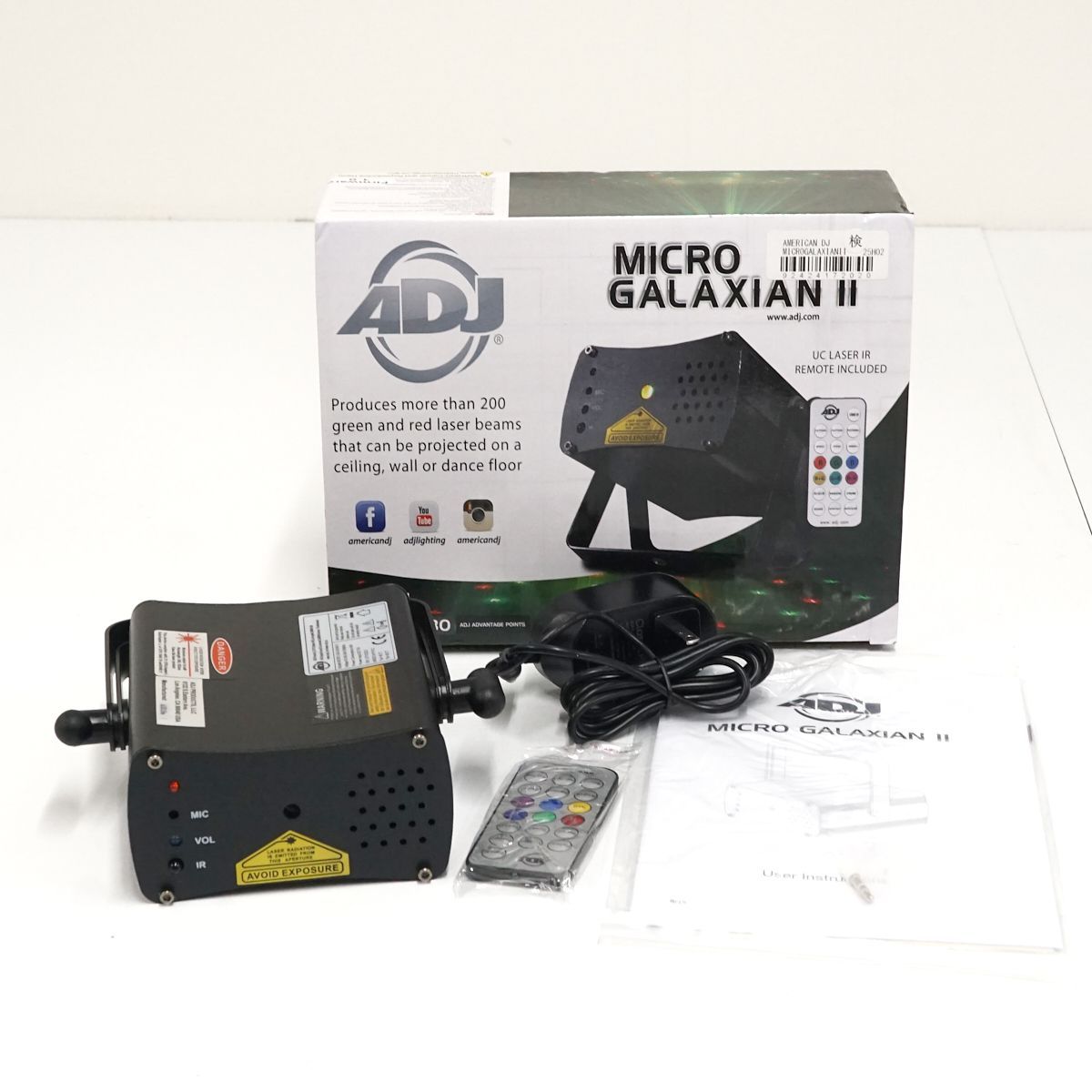 AMERICAN DJ MICRO GALAXIAN II レーザーエフェクト USED美品 アメリカンディージェイ グリーン レッド 小型 軽量 コンパクト 【簡易動作確認済】V0472