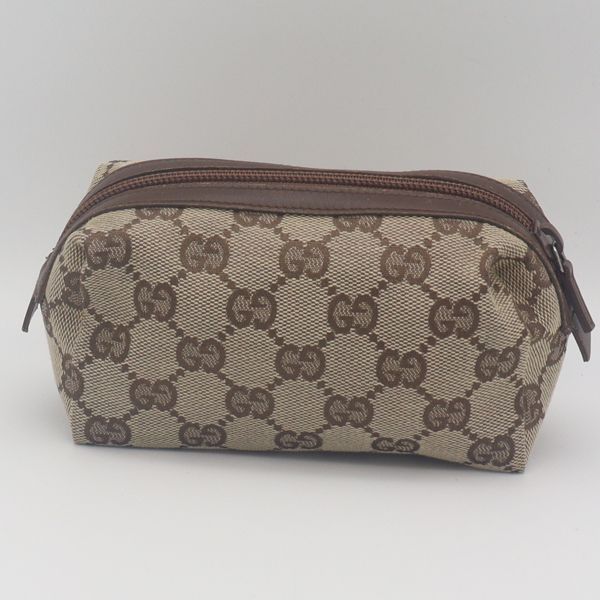 Gucci ベージュ ロゴポーチ 良品 グッチ GGロゴ ポーチ ベージュ