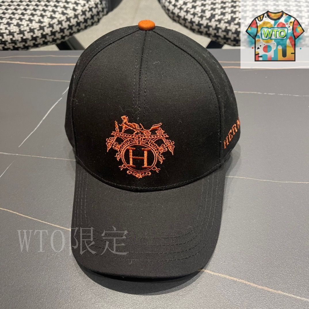 新品未使用 エルメス スモールHロゴ刺繍ベースボールキャップ ネイビー