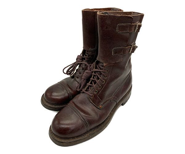 フランス軍 ? ダブルバックル ブーツ ダークブラウン (メンズ 28.0cm相当) 中古 古着 KA1285 フランス軍 ? ダブルバックル ブーツ ダークブラウン (メンズ 28.0cm