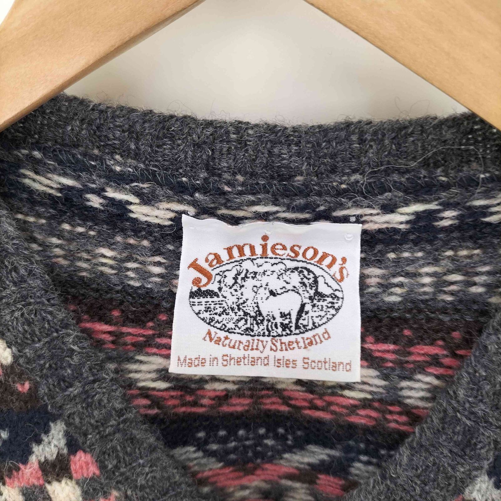 ジャミーソンズ jamiesons スコットランド製 総柄ウールニット