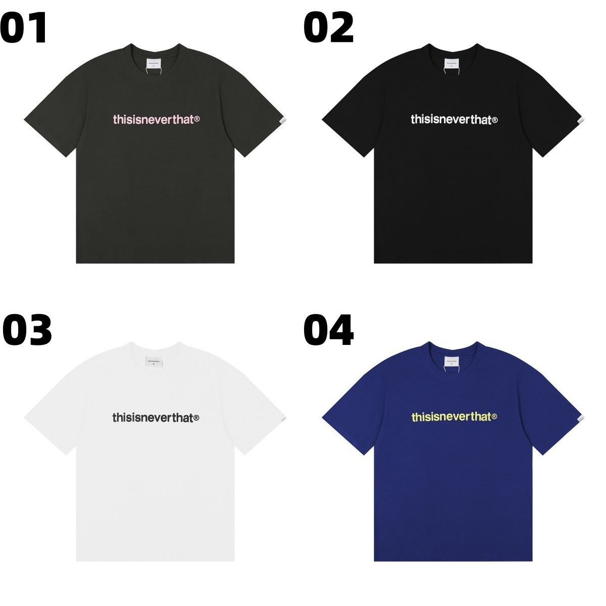 新品　韓国　ディスイズネバーザット　ネバザ　プリント　半袖Tシャツ　グレー　M プリント Tシャツ グレー（灰色）系 thisisneverthat