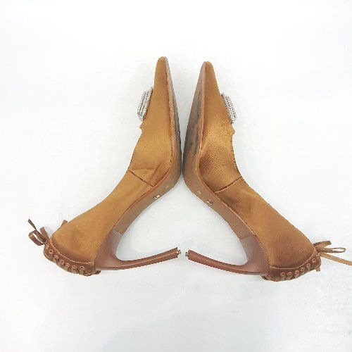 ◇ ⊇ YELLO イエロ レースアップデザイン ピンヒール サイズM