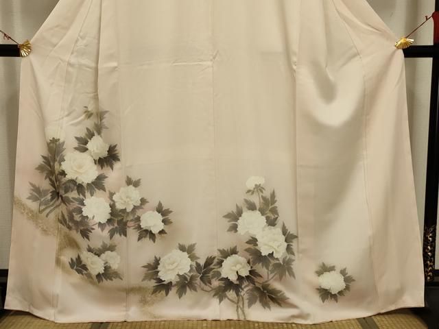 平和屋着物○訪問着 螺鈿 流水枝花文 暈し染め 金彩 正絹