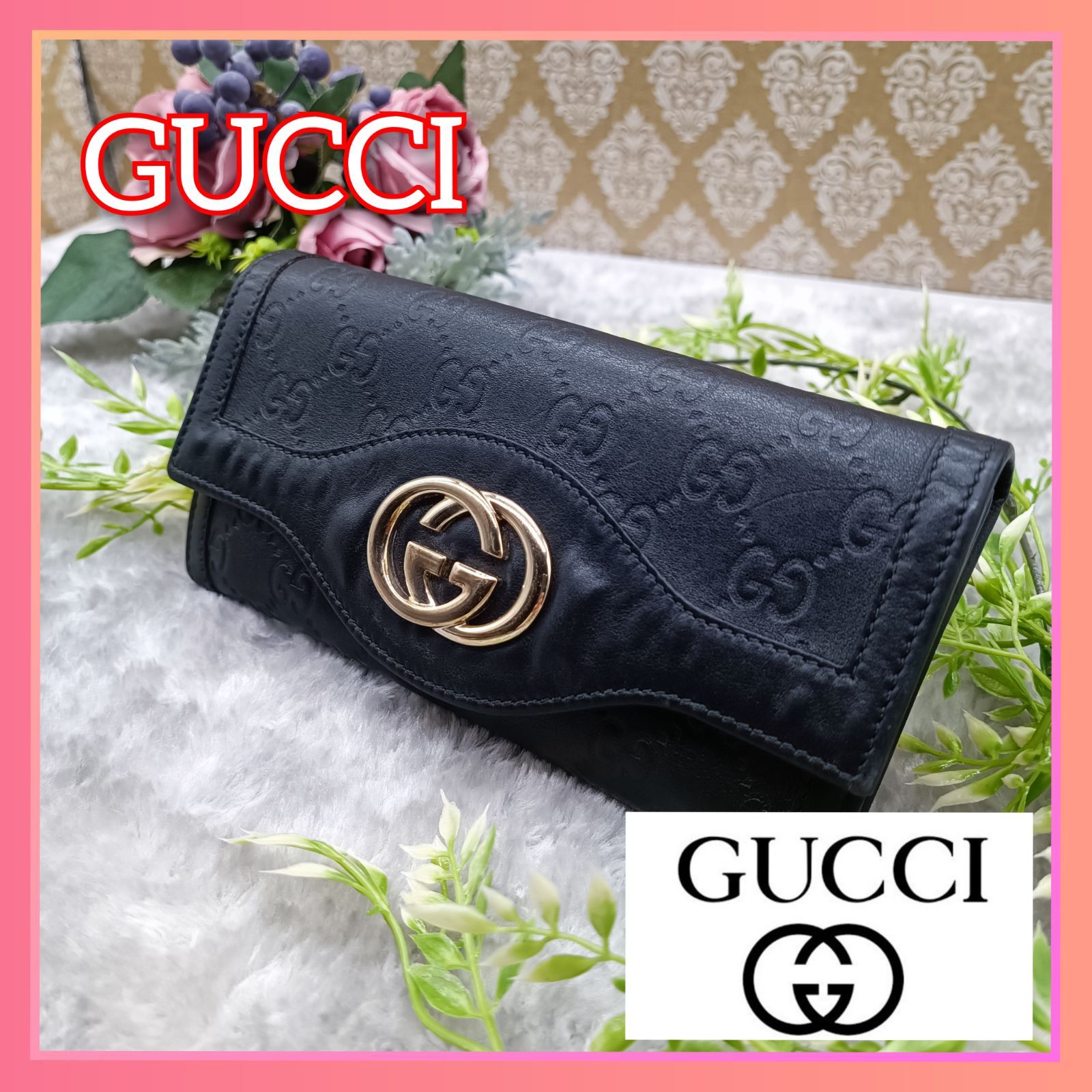 GUCCI 】 グッチ 長財布 グッチシマ インターロッキング GG金具 L字