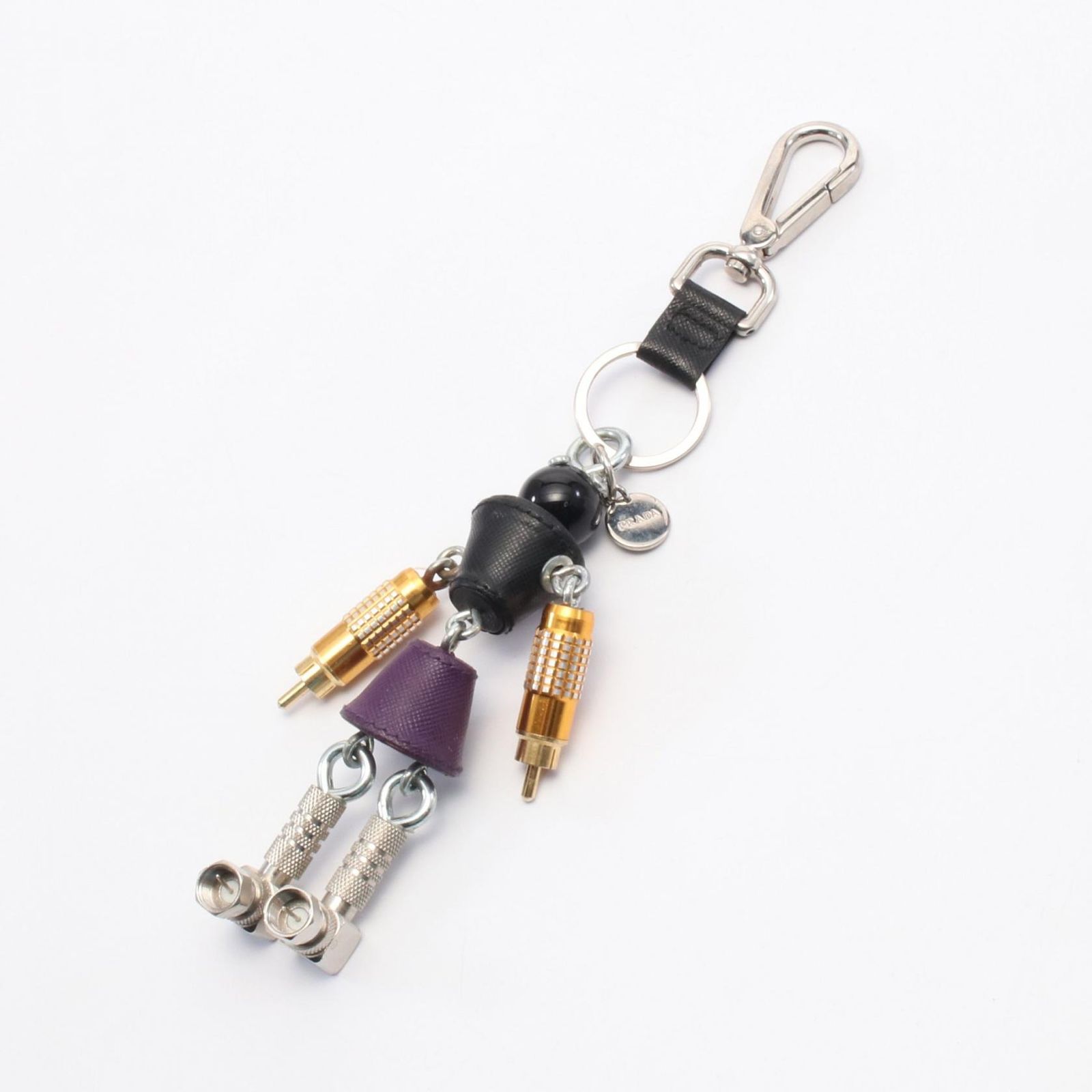 プラダ PRADA チャーム マルチ レザー ロボット キーホルダー レディース Used A