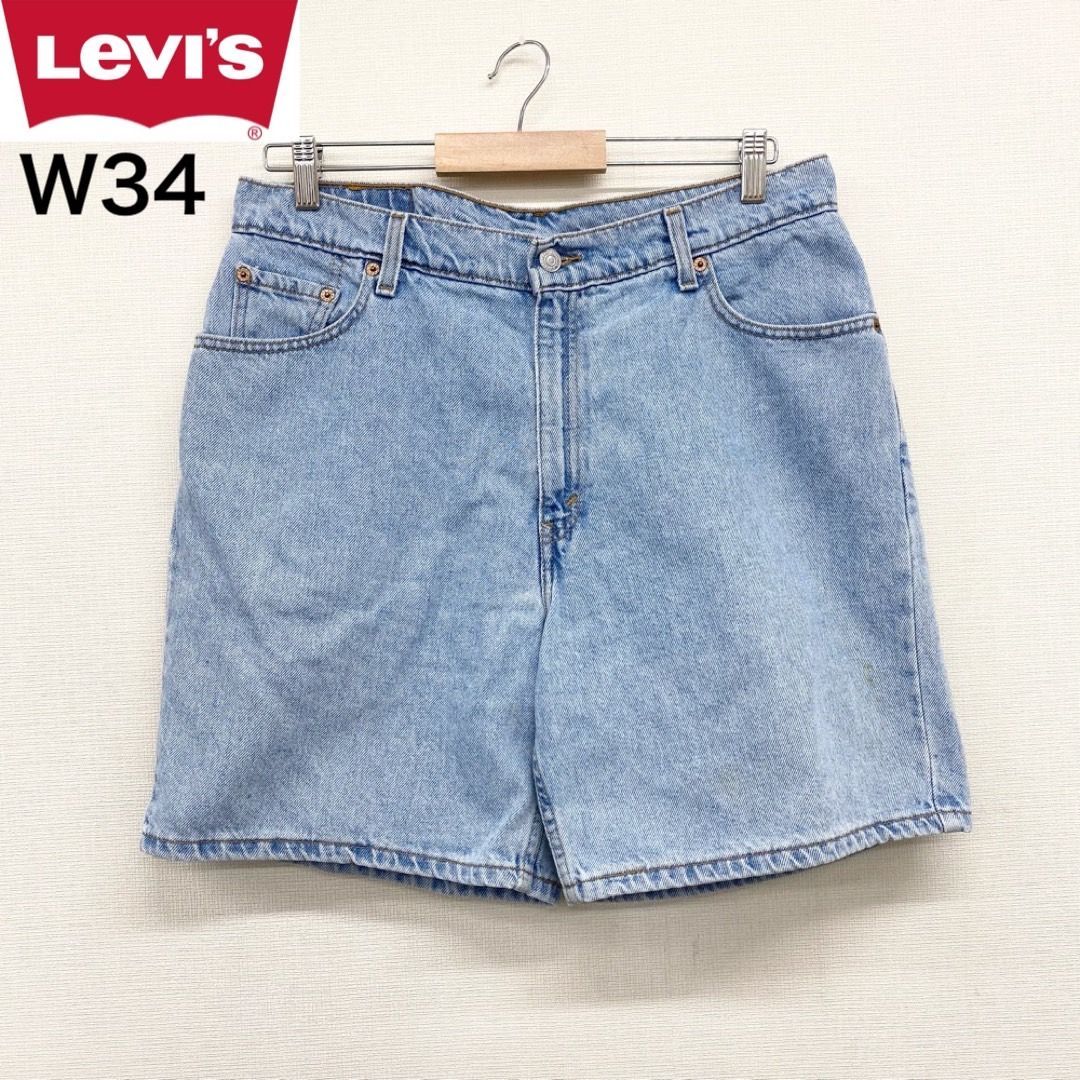 90's レディース US古着 リーバイス Levi's 951 デニム ショートパンツ ひざ上 W34 アイスブルー