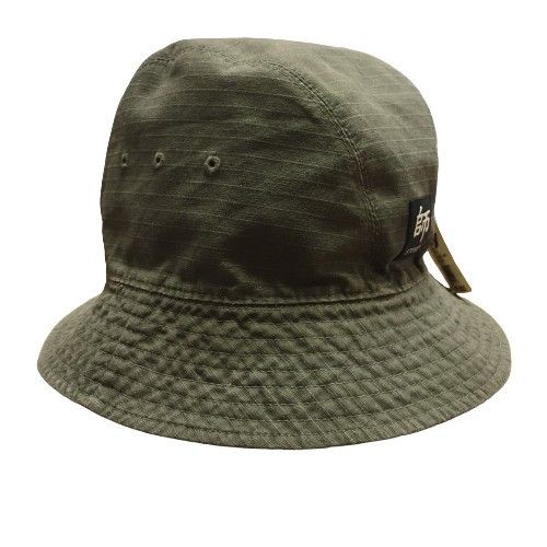 初期　 old stussy USA製　ハット　総柄　ドル柄　90s 90s OLD STUSSY Stock Logo Cotton Bucket Hat 水色 L/XL 紺タグ