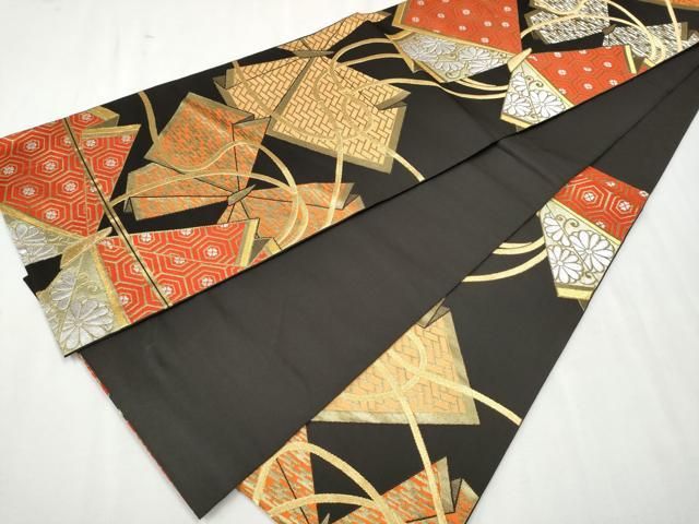 平和屋着物●西陣　川島織物　六通柄　本袋帯　舞蝶吉祥文　金銀糸　正絹　逸品　CAAR7997hy 平和屋着物○西陣 川島織物 六通柄 本袋帯 舞蝶吉祥文 金銀糸 正絹