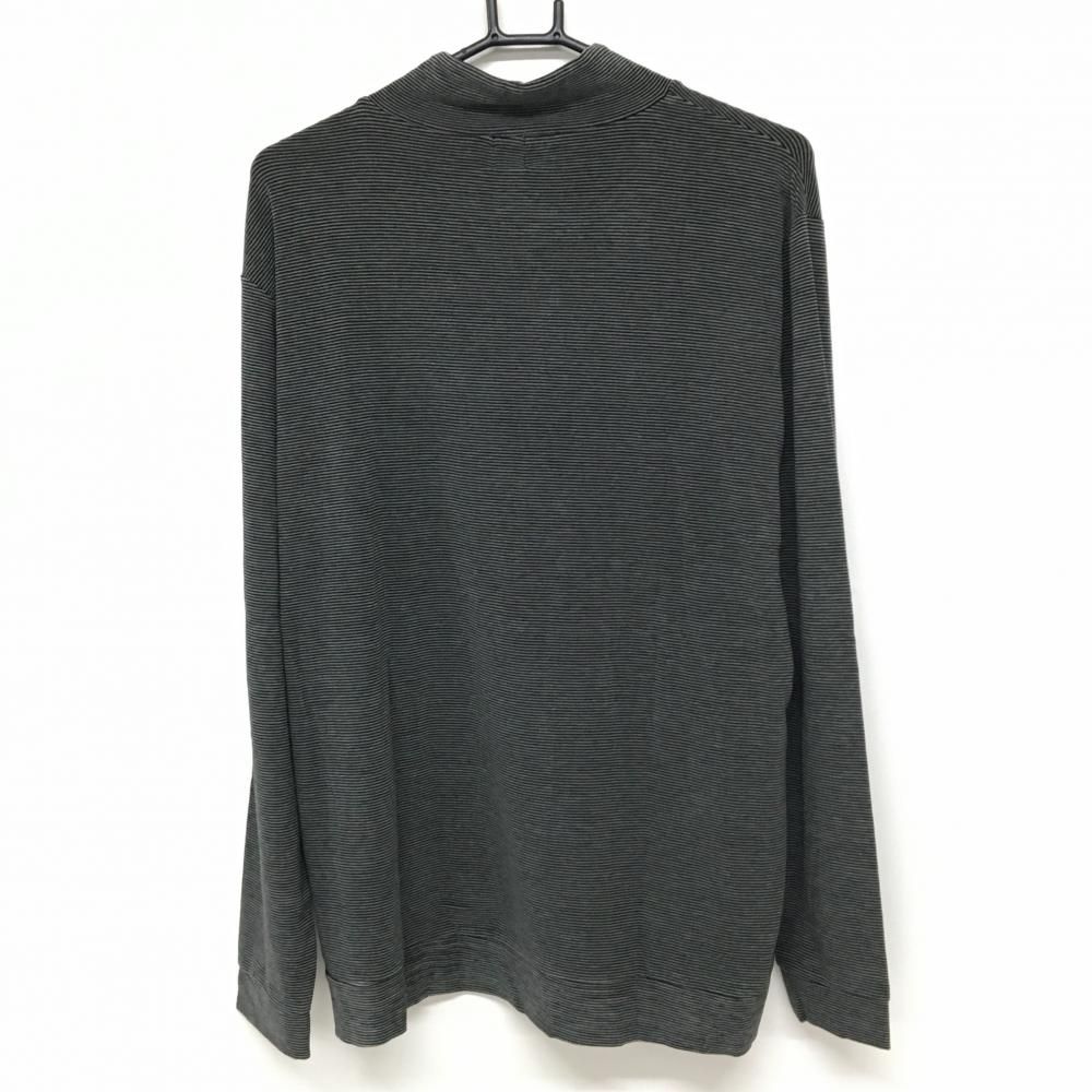 アルチビオ 長袖ハイネックシャツ 黒×グレー 細ボーダー 微起毛 プレミアウォーム メンズ 50 XL ゴルフウェア archivio