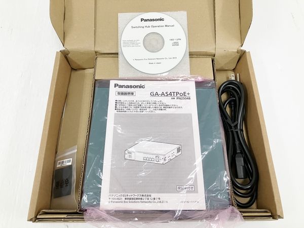 Panasonic GA-AS4TPoE+ PN25048 POEハブ PoE 給電 スイッチング ハブ 4