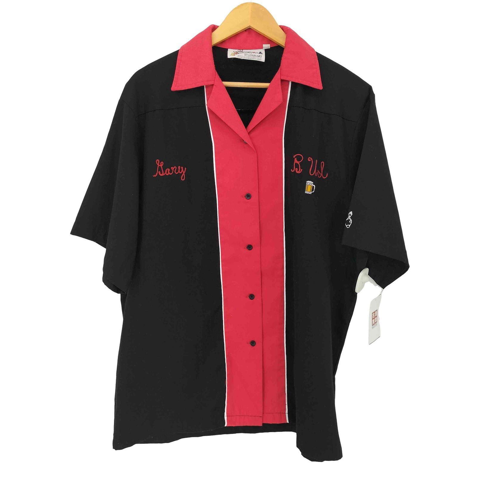 ユーズドフルギ USED古着 {{ST.LOUIS.MO}}USA製 2トーン S/S ボーリングシャツ メンズ JPN：L