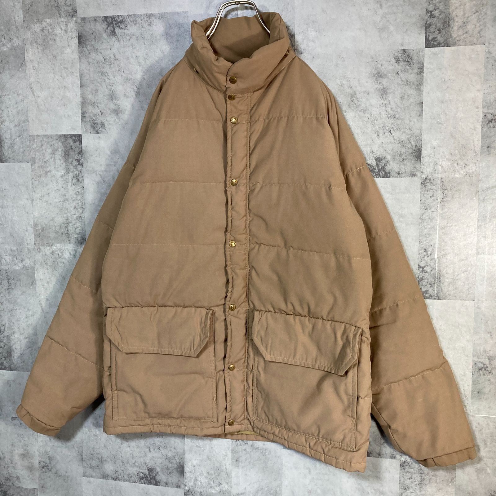 70s ヴィンテージ CAMP7 タロンジップ ダウンジャケット ベージュ Vintage 70s Camp 7 Tan Puffer Jacket Small Men Talon Made In