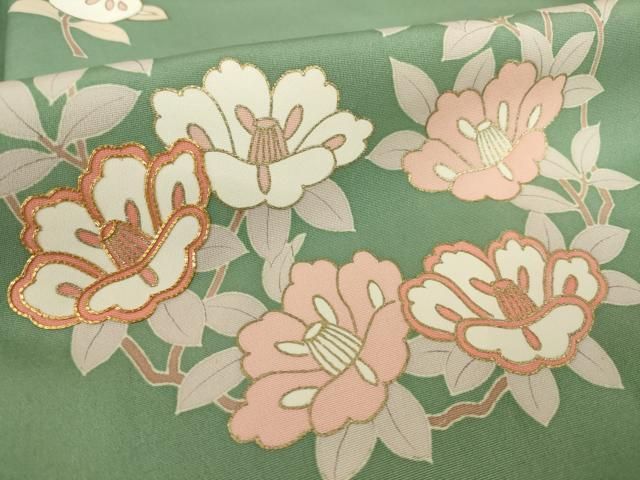 訪問着 作家物 暈し 柳茶色 トールサイズ KK-1552 訪問着・留袖用長襦袢LLサイズ トールサイズ No.5ZA-0076-04の